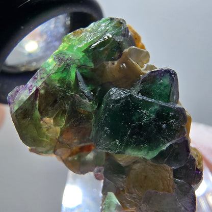 Phantom fluorite, zonal, hyalite, muscovite stage Erongo, Namibia 31*22*25mm 