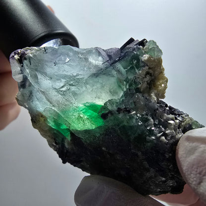 Phantom Fluorit, Schörl Turmalin, Muskovit, Rauchquarz Erongo Namibia 67*55*31mm