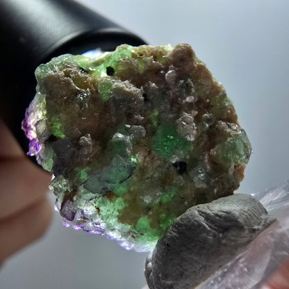 Phantom Fluorit, zonal, Muskovit Stufe Erongo, Namibia 27*24*11mm