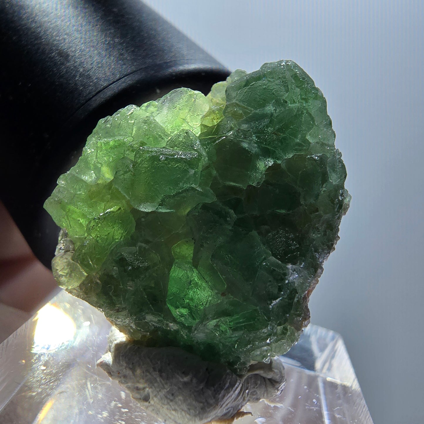 Phantom Fluorit, Schörl Turmalin, Muskovit Stufe Erongo, Namibia 26*22*11mm