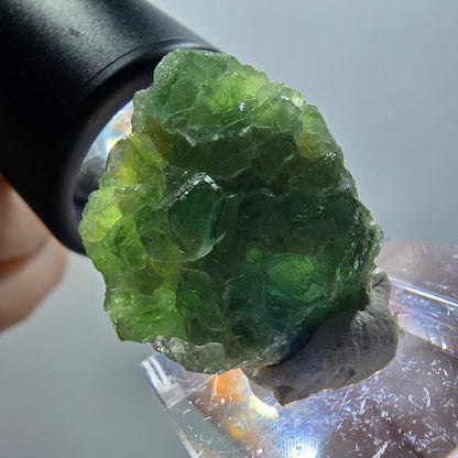 Phantom Fluorit, Schörl Turmalin, Muskovit Stufe Erongo, Namibia 26*22*11mm