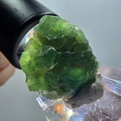 Phantom Fluorit, Schörl Turmalin, Muskovit Stufe Erongo, Namibia 26*22*11mm