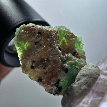 Phantom Fluorit, Schörl Turmalin, Muskovit Stufe Erongo, Namibia 26*22*11mm