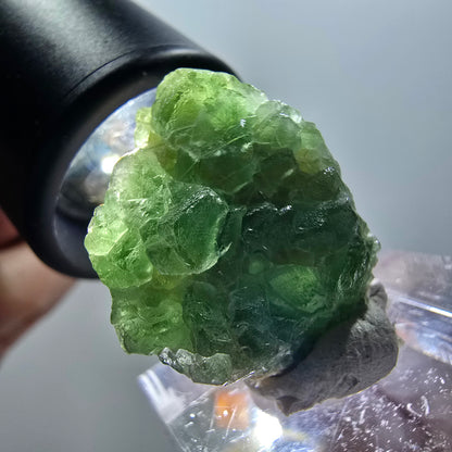 Phantom Fluorit, Schörl Turmalin, Muskovit Stufe Erongo, Namibia 26*22*11mm