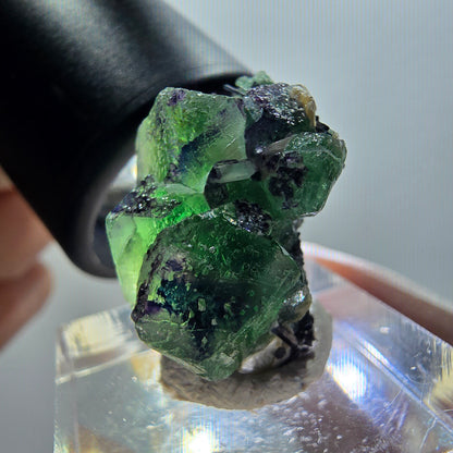Phantom Fluorit, zonal, Schörl Turmalin, Muskovit Erongo, Namibia 23*17*15mm