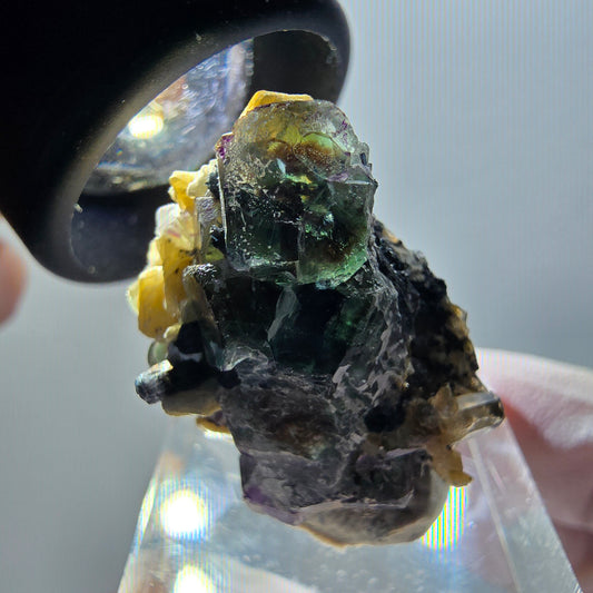 Phantom Fluorit, Schörl Turmalin, Muskovit, Rauchquarz Erongo Namibia 29*21*16mm