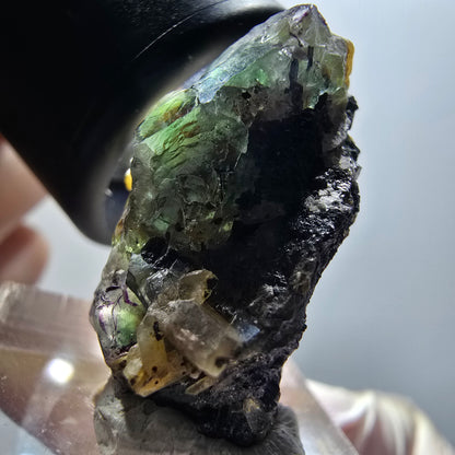 Phantom Fluorit, Schörl Turmalin, Muskovit, Rauchquarz Erongo Namibia 29*21*16mm