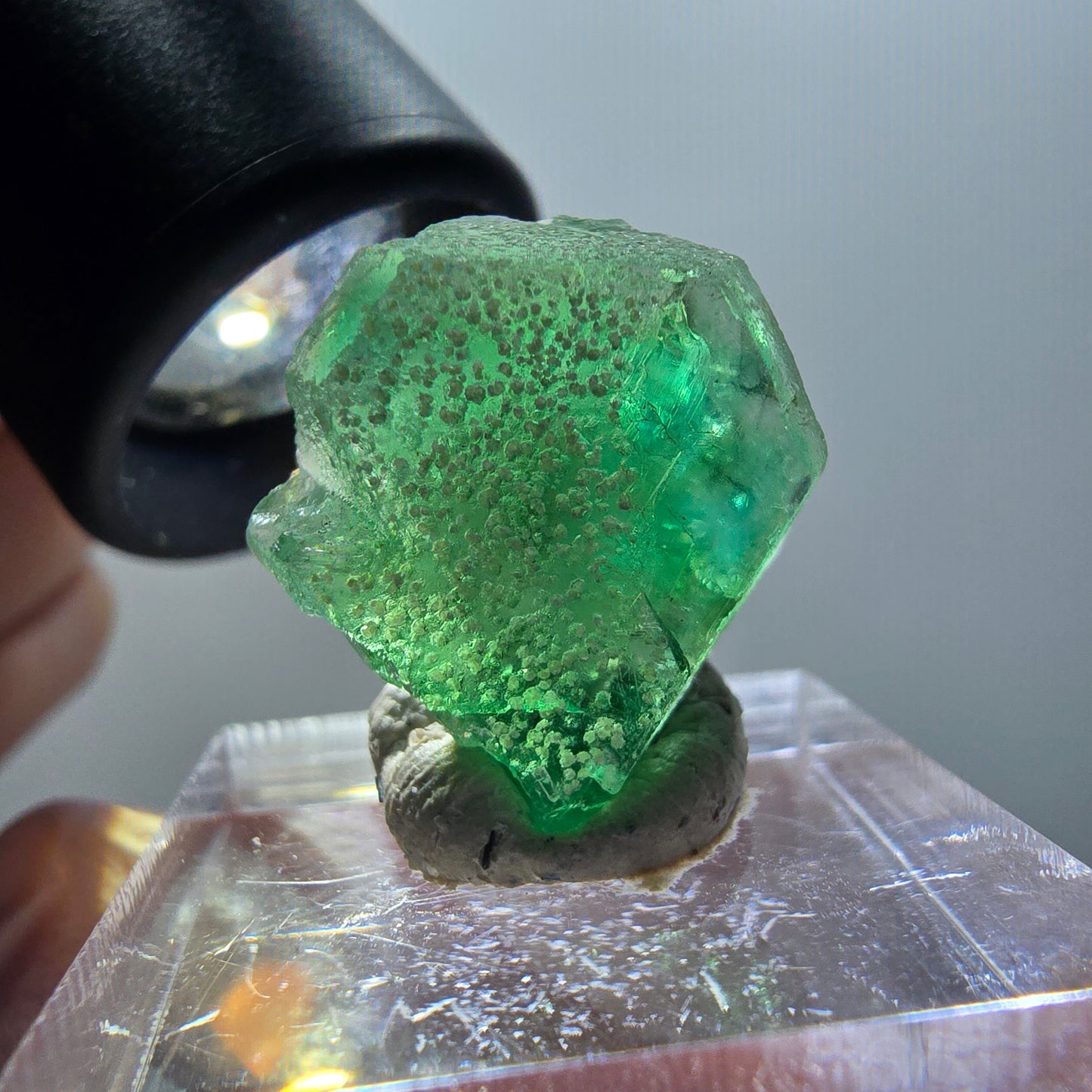 Phantom Fluorit, hexagonal, Muskovit Stufe Erongo, Namibia 22*18*12mm