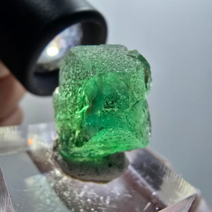 Phantom Fluorit, hexagonal, Muskovit Stufe Erongo, Namibia 22*18*12mm