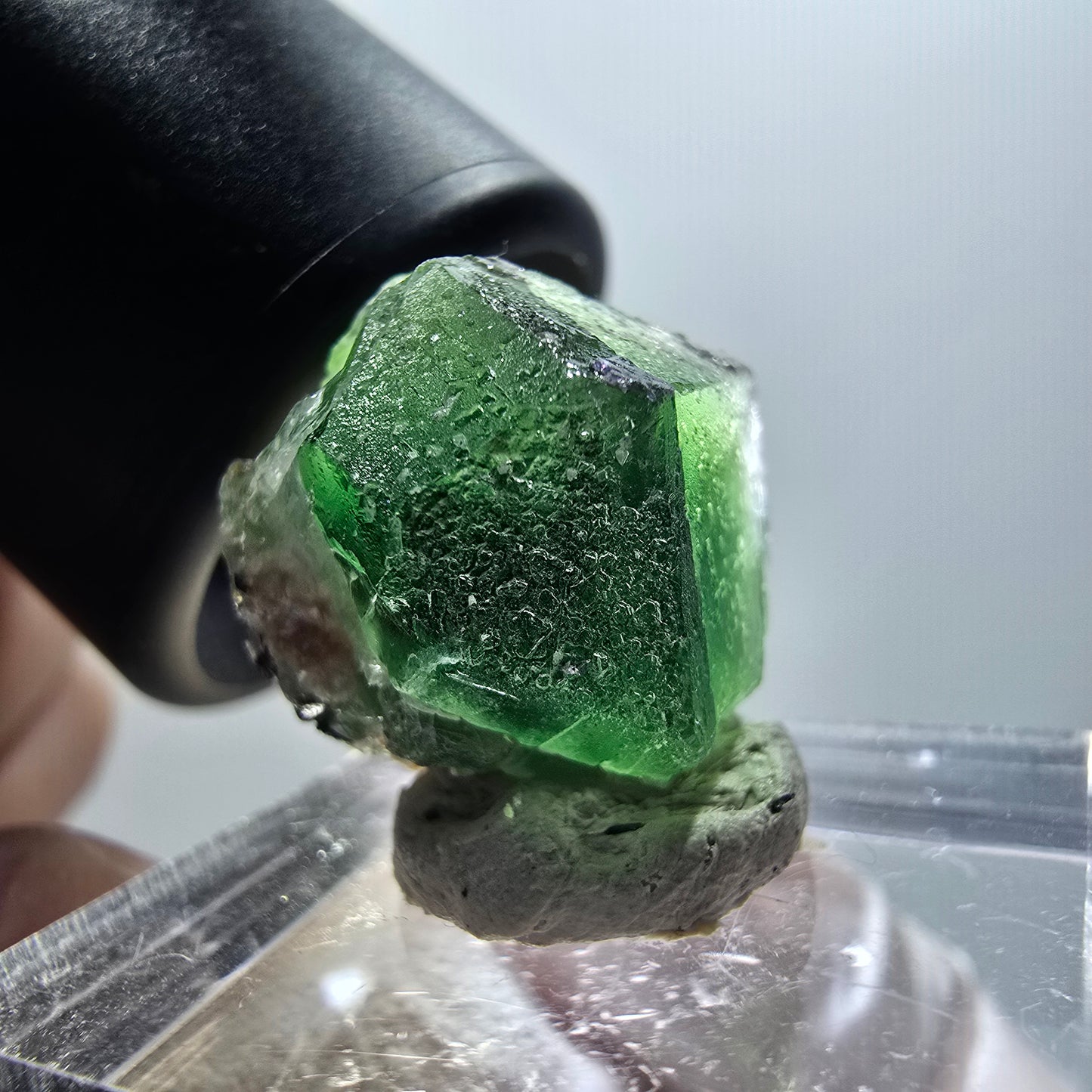 Phantom Fluorit Würfel, Schörl Turmalin, Muskovit Erongo, Namibia 19*17*17mm