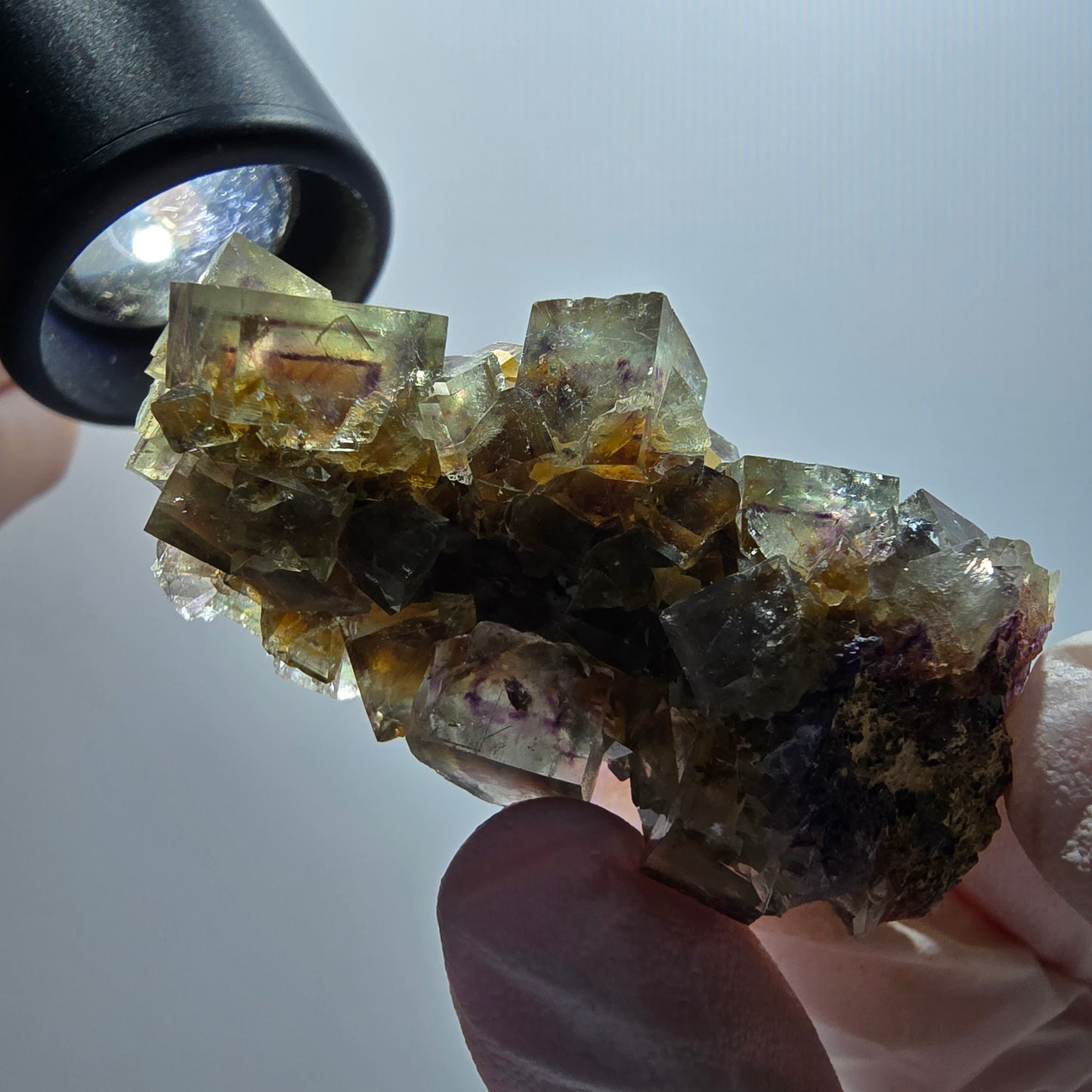 Seltene Phantom Fluorit Würfel, grün lila Erongo, Namibia 55*26*26mm