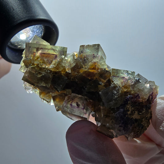 Seltene Phantom Fluorit Würfel, grün lila Erongo, Namibia 55*26*26mm