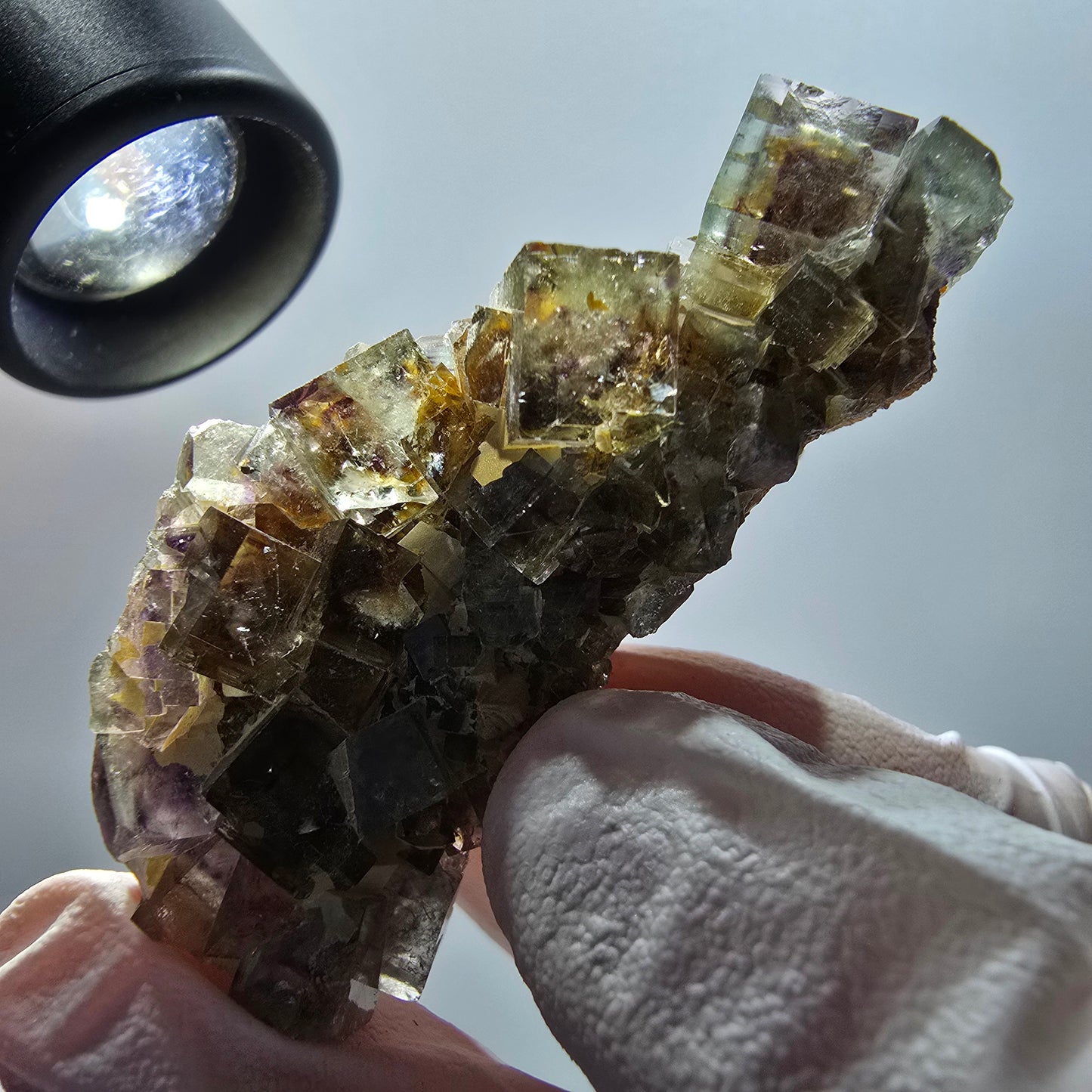 Seltene Phantom Fluorit Würfel, grün lila Erongo, Namibia 55*26*26mm