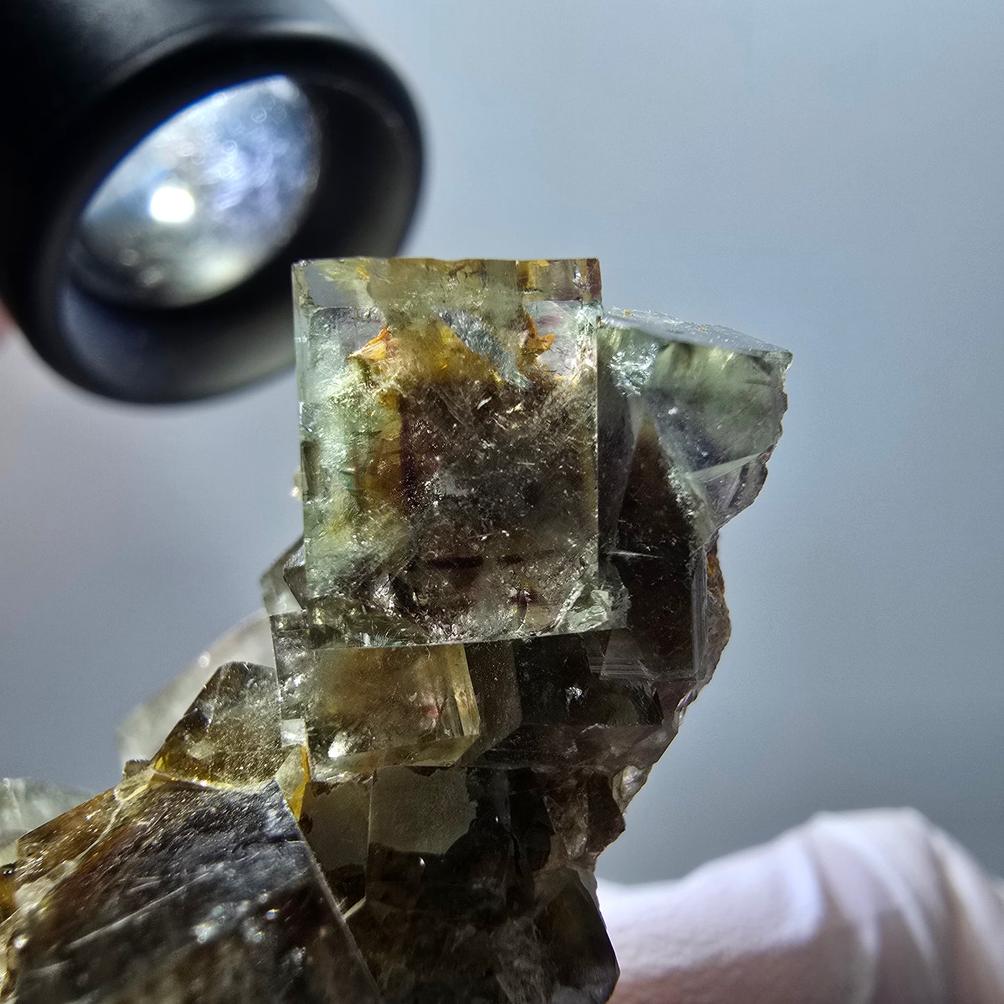 Seltene Phantom Fluorit Würfel, grün lila Erongo, Namibia 55*26*26mm