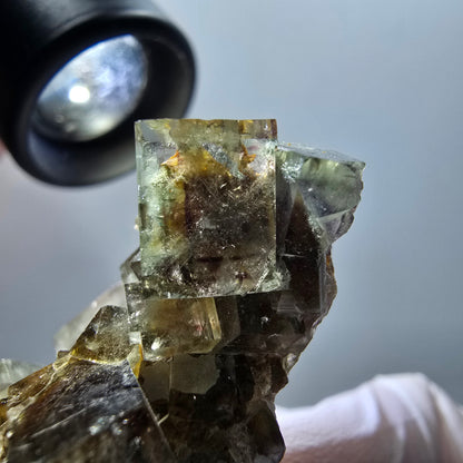 Seltene Phantom Fluorit Würfel, grün lila Erongo, Namibia 55*26*26mm