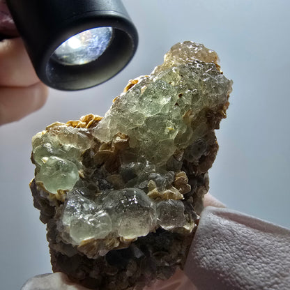 Phantom Fluorit, zonal, Muskovit Stufe Erongo, Namibia 57*44*31mm