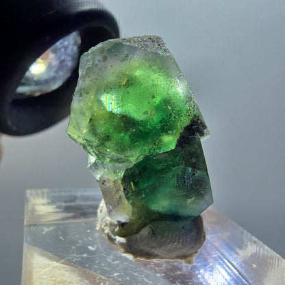 Phantom Fluorit Würfel, Schörl Turmalin, Muskovit Erongo, Namibia 23*20*14mm