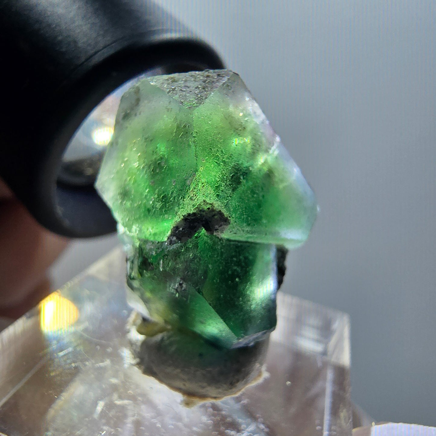 Phantom Fluorit Würfel, Schörl Turmalin, Muskovit Erongo, Namibia 23*20*14mm