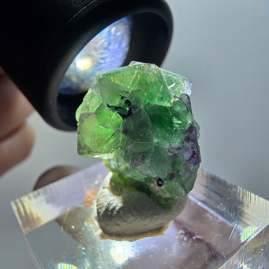 Phantom Fluorit Würfel, Schörl Turmalin, Muskovit Erongo, Namibia 22*15*15mm