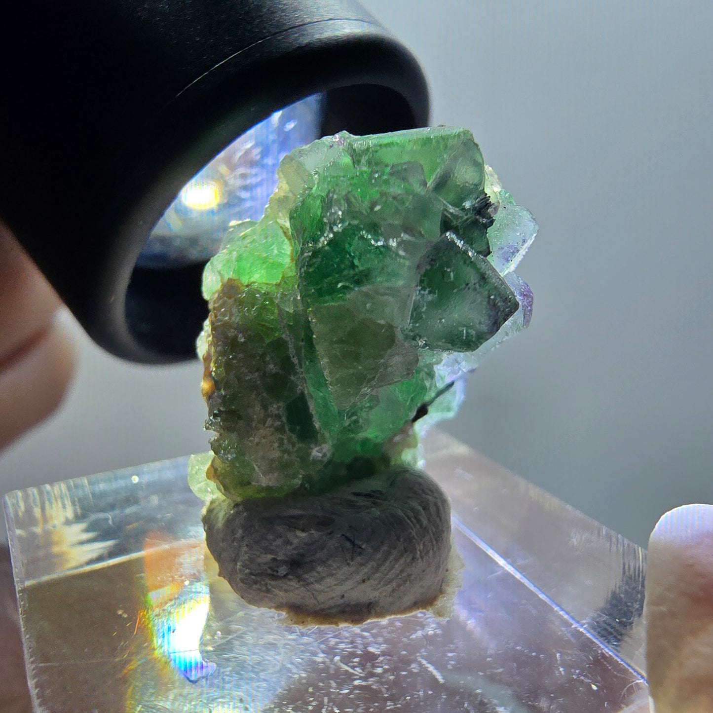 Phantom Fluorit Würfel, Schörl Turmalin, Muskovit Erongo, Namibia 22*15*15mm