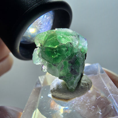 Phantom Fluorit Würfel, Schörl Turmalin, Muskovit Erongo, Namibia 22*15*15mm