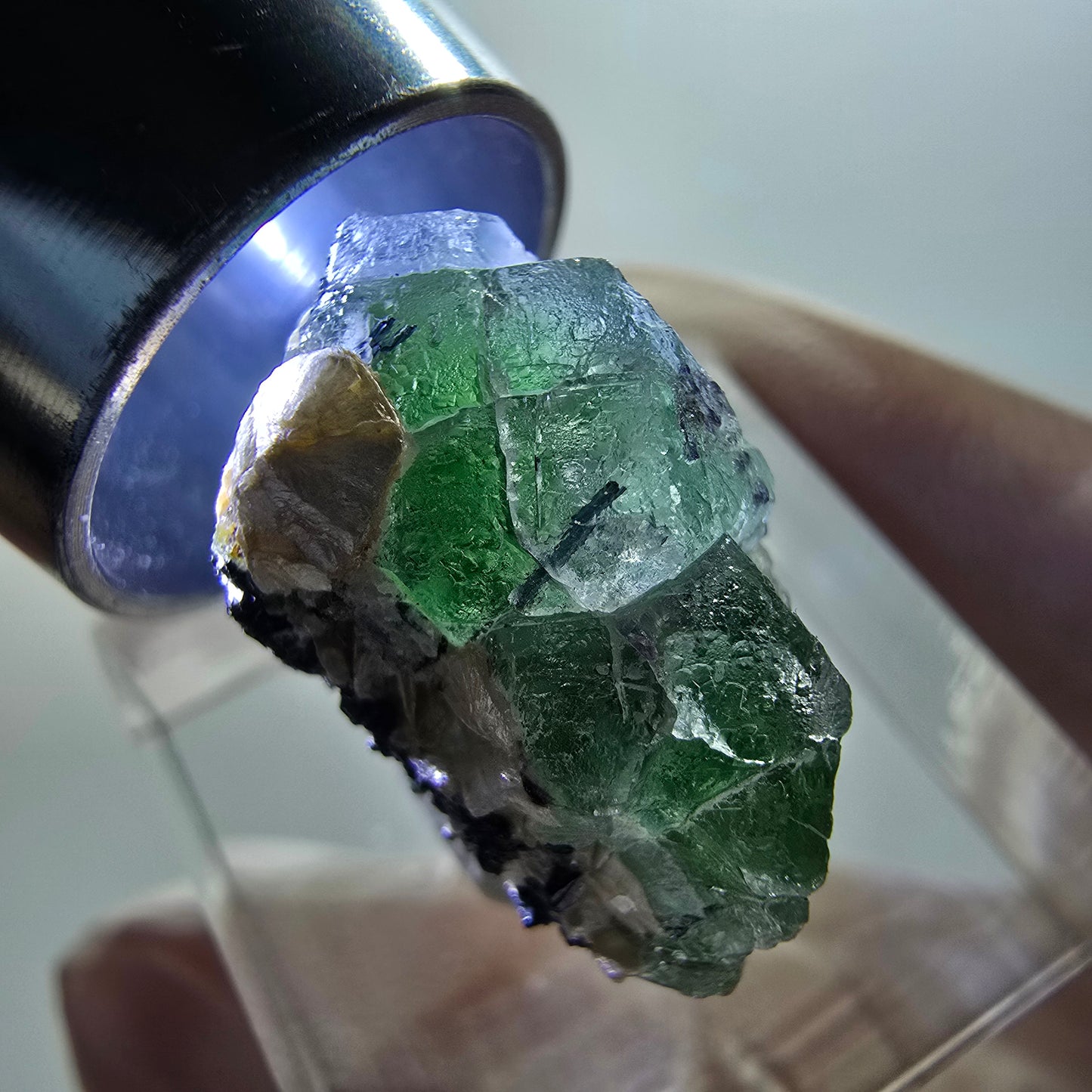 Phantom Fluorit Würfel, Schörl Turmalin, Muskovit Erongo, Namibia 22*16*13mm