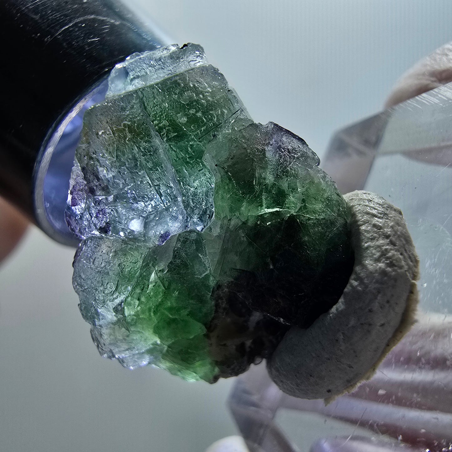 Phantom Fluorit Würfel, Schörl Turmalin, Muskovit Erongo, Namibia 22*16*13mm