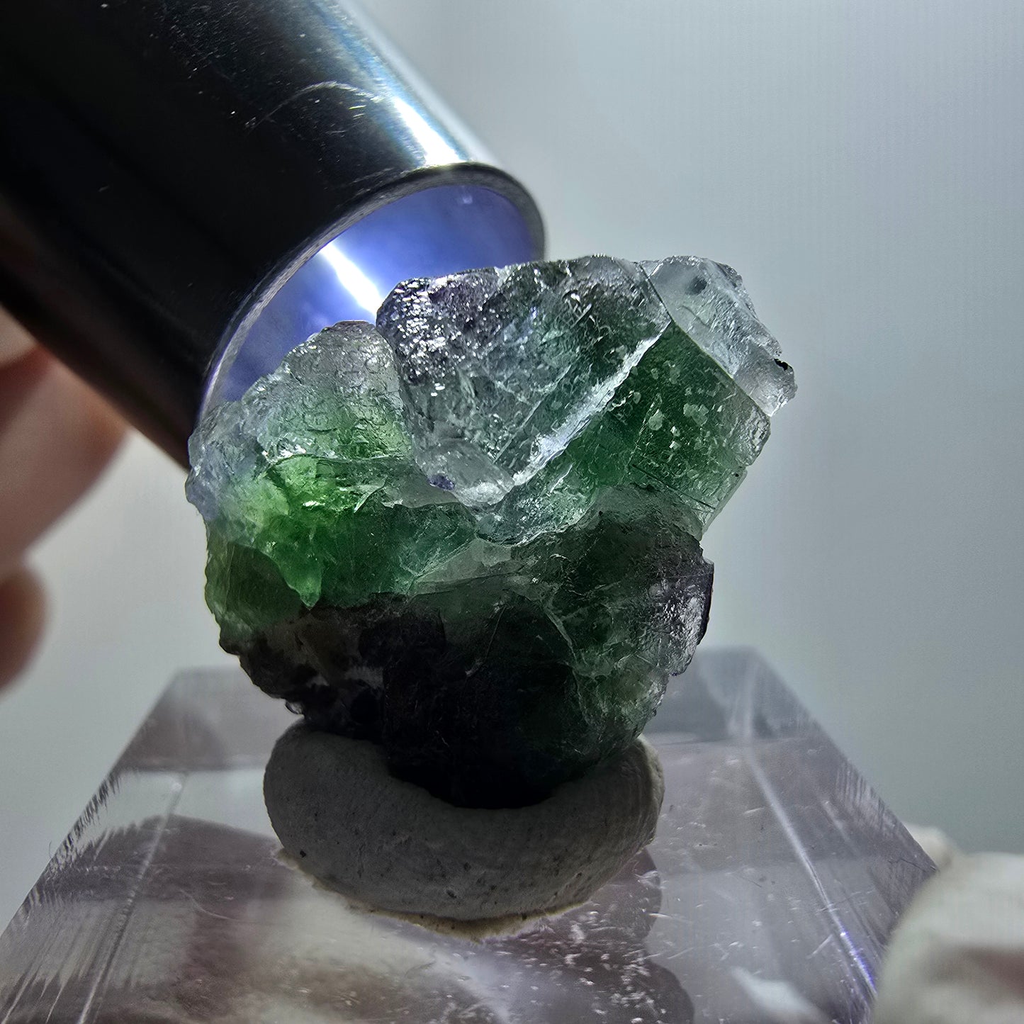 Phantom Fluorit Würfel, Schörl Turmalin, Muskovit Erongo, Namibia 22*16*13mm