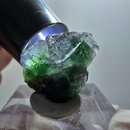 Phantom Fluorit Würfel, Schörl Turmalin, Muskovit Erongo, Namibia 22*16*13mm