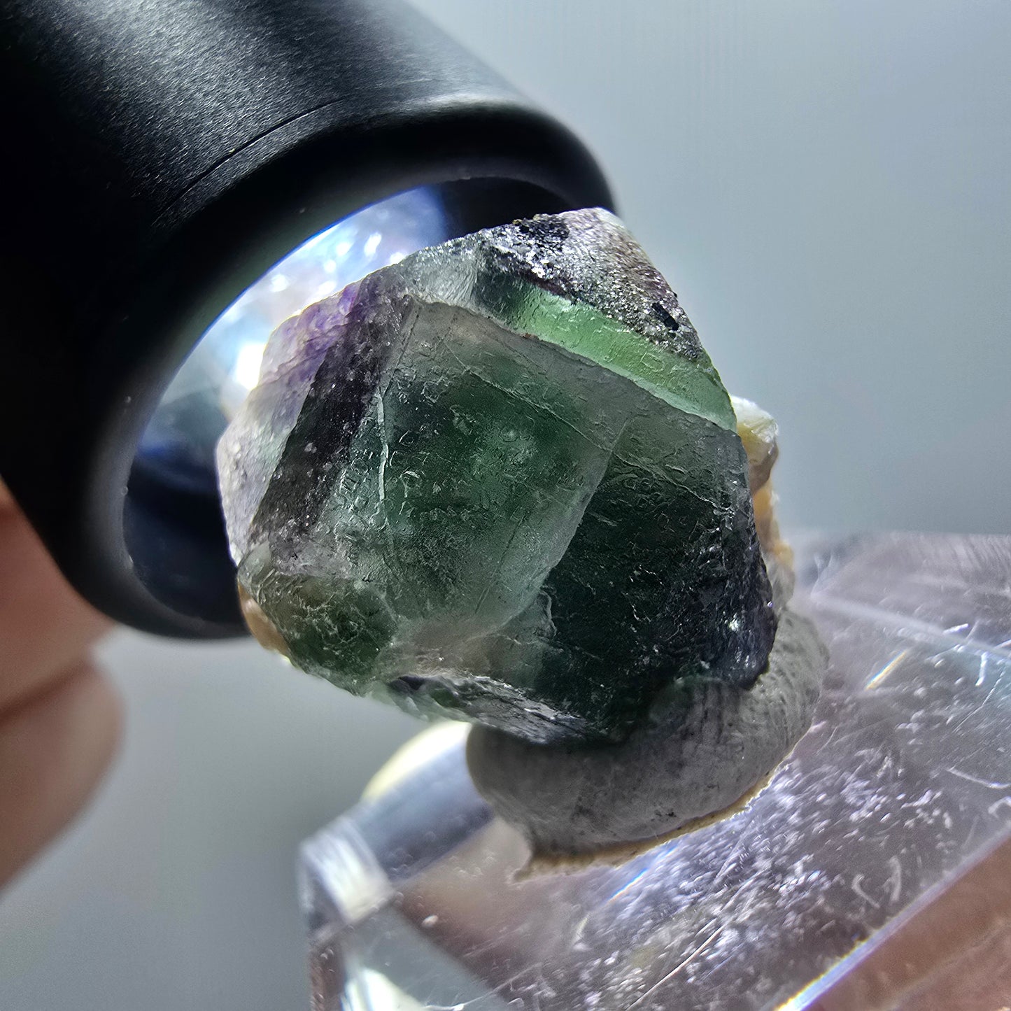 Phantom Fluorit Würfel, Schörl Turmalin, Muskovit Erongo, Namibia 20*20*16mm