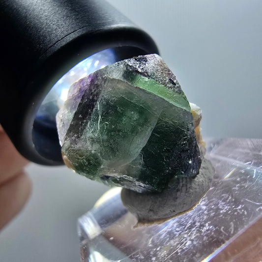 Phantom Fluorit Würfel, Schörl Turmalin, Muskovit Erongo, Namibia 20*20*16mm