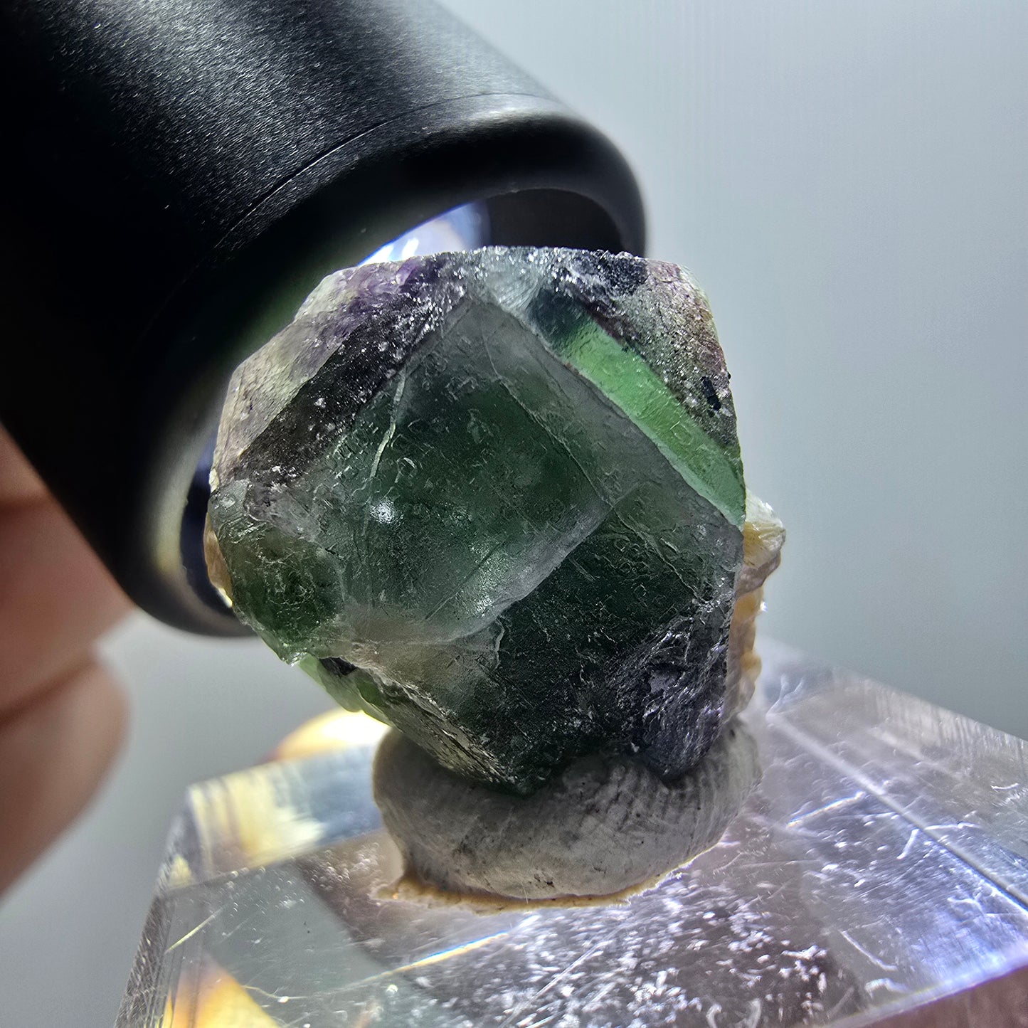 Phantom Fluorit Würfel, Schörl Turmalin, Muskovit Erongo, Namibia 20*20*16mm