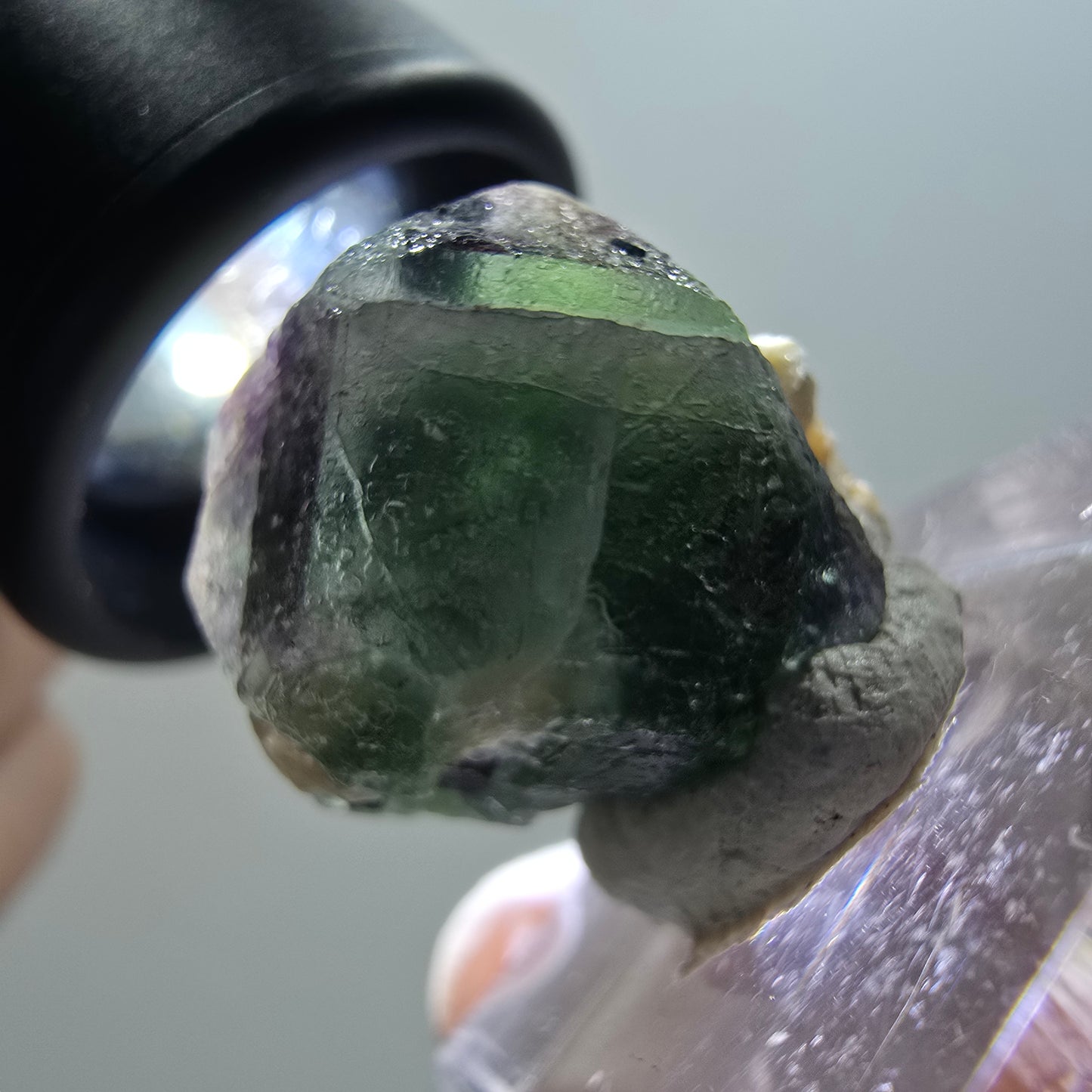 Phantom Fluorit Würfel, Schörl Turmalin, Muskovit Erongo, Namibia 20*20*16mm