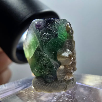 Phantom Fluorit Würfel, Schörl Turmalin, Muskovit Erongo, Namibia 20*20*16mm