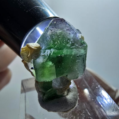 Phantom Fluorit Würfel, Schörl Turmalin, Muskovit Erongo, Namibia 26*19*13mm