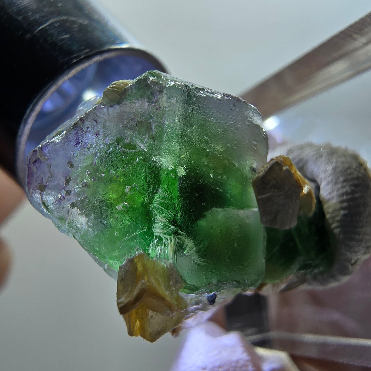 Phantom Fluorit Würfel, Schörl Turmalin, Muskovit Erongo, Namibia 26*19*13mm