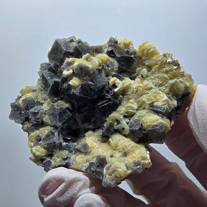 Bunte Phantom Fluorit, Schörl Turmalin, Muskovit Erongo, Namibia 68*53*32mm