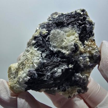 Bunte Phantom Fluorit, Schörl Turmalin, Muskovit Erongo, Namibia 68*53*32mm