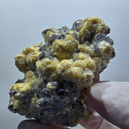 Bunte Phantom Fluorit Schörl Turmalin Muskovit Hyalit Erongo, Namibia 79*56*44mm