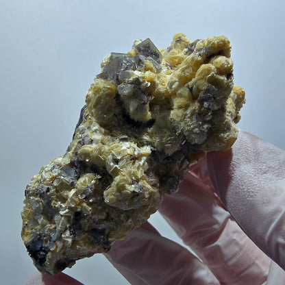 Bunte Phantom Fluorit, Schörl Turmalin, Muskovit Erongo, Namibia 80*38*44mm