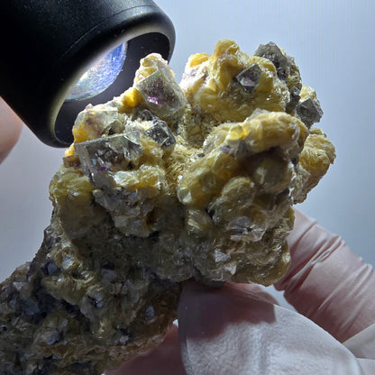 Bunte Phantom Fluorit, Schörl Turmalin, Muskovit Erongo, Namibia 80*38*44mm