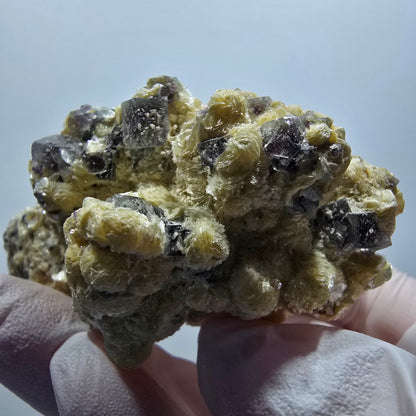 Bunte Phantom Fluorit, Schörl Turmalin, Muskovit Erongo, Namibia 80*38*44mm