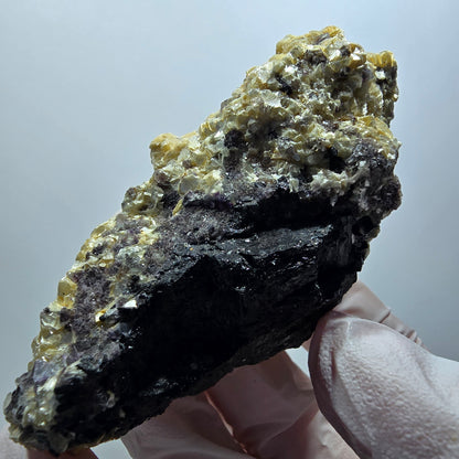 Bunte Phantom Fluorit, Schörl Turmalin, Muskovit Erongo, Namibia 80*38*44mm