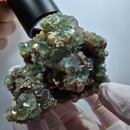 Seltene Phantom Fluorit Würfel, Muskovit Stufe Erongo, Namibia 77*54*59mm