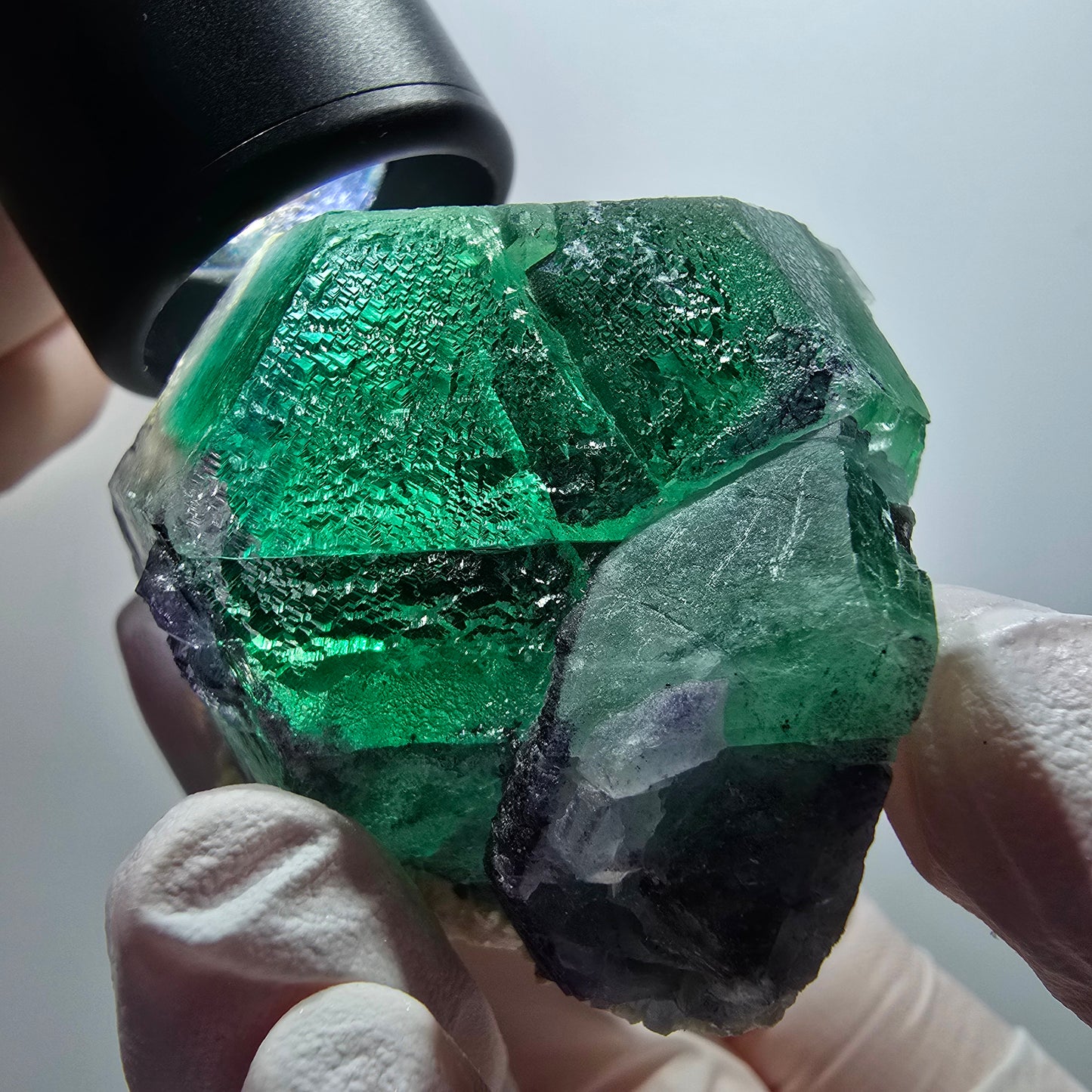 Phantom Fluorit, hexagonal, Schörl Turmalin, Muskovit Erongo, Namibia 62*50*39mm