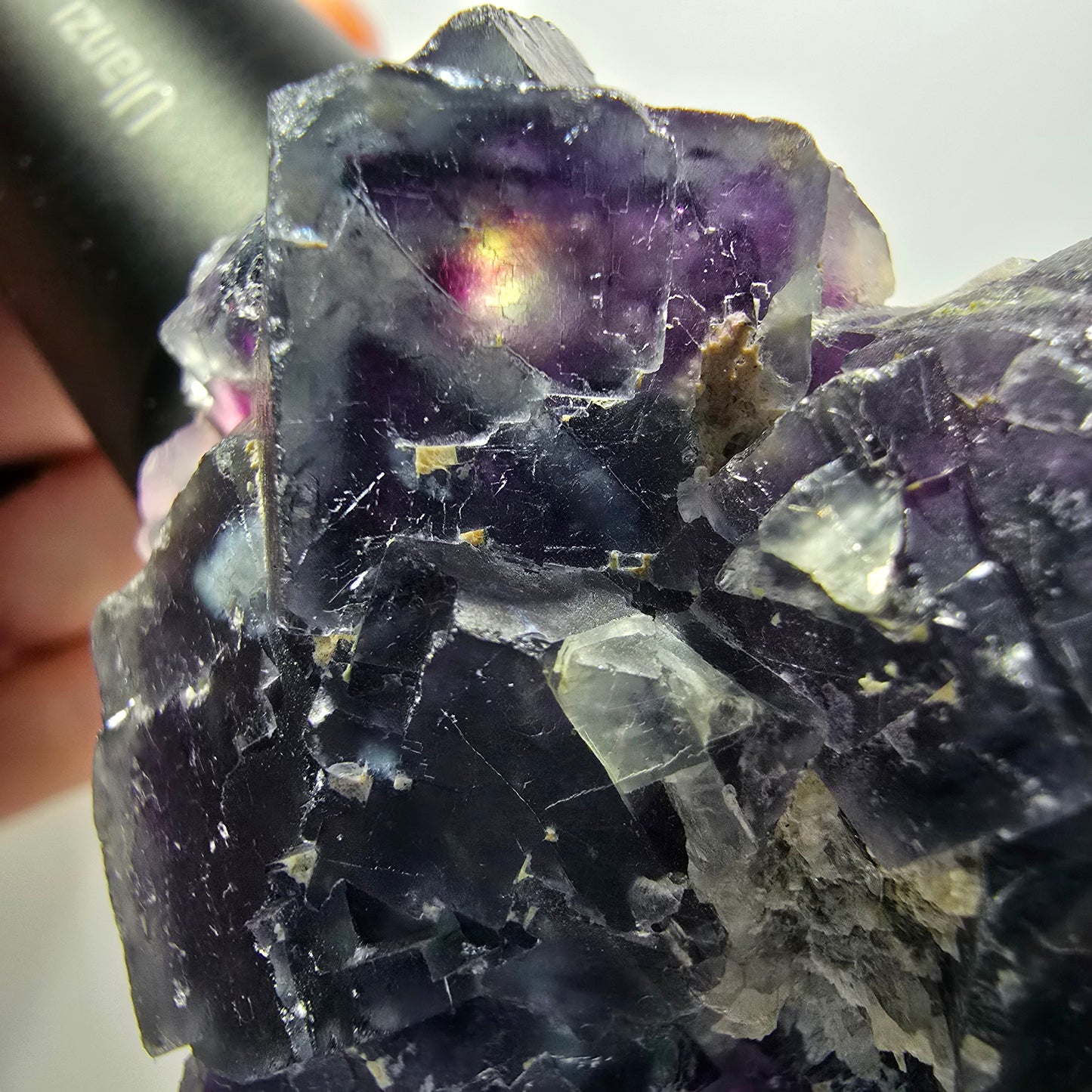 Seltene Phantom Fluorit Würfel parkettiert grün lila Okorusu, Namibia 63*57*26mm
