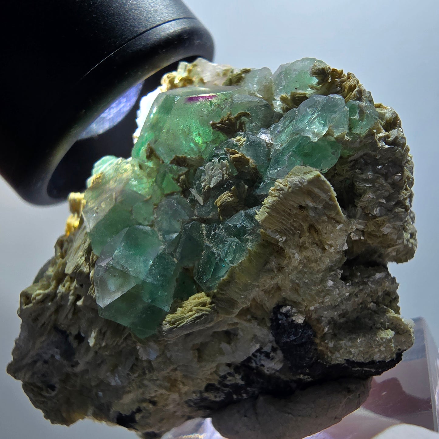 Phantom Fluorit, Schörl Turmalin, Muskovit, Rauchquarz Erongo Namibia 43*33*25mm