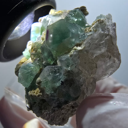 Phantom Fluorit, Schörl Turmalin, Muskovit, Rauchquarz Erongo Namibia 43*33*25mm