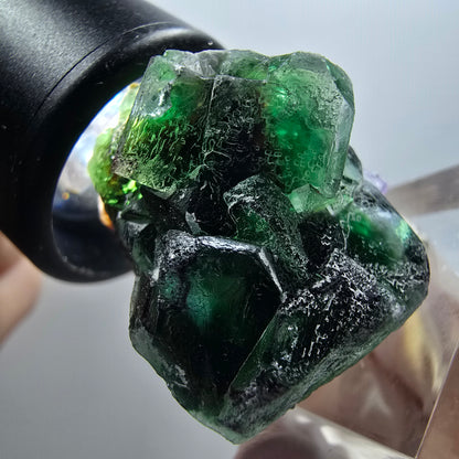 Seltene Phantom Fluorit, zonal, Muskovit Stufe Erongo, Namibia 34*31*25mm