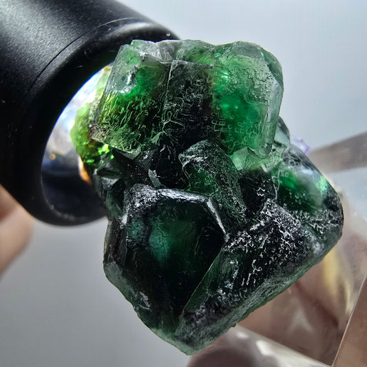 Seltene Phantom Fluorit, zonal, Muskovit Stufe Erongo, Namibia 34*31*25mm